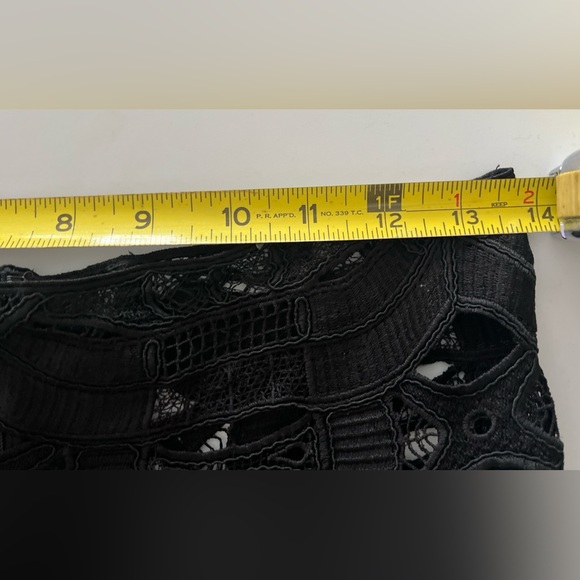 Jonathan Simkhai Skirt Black Corded Cutout Linear Godet Trumpet Lace Whimsigoth - Picture 8 of 11